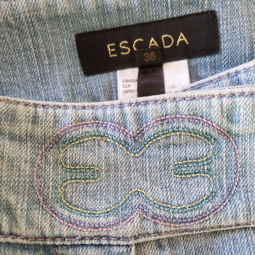 Escada Bootcut Jeans With Pastel Thread Detail